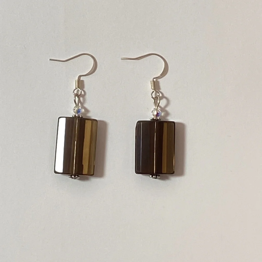 Genuine Natural Smoky Quartz Earrings